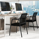 Waiting Room Chair Set of 2 Office Guest Chairs with Ergonomic Mesh Backrest-Black
