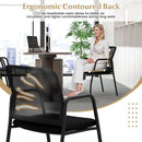 Waiting Room Chair Set of 2 Office Guest Chairs with Ergonomic Mesh Backrest-Black by LJGDeals