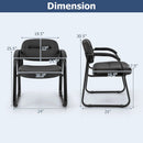 Waiting Room Chair Set of 2 Reception Chairs with Sled Base and Padded Arm Rest-Black by DirectDeals