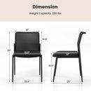 Waiting Room Chair Set of 2 with Ergonomic Mesh Backrest and Padded Seat-Black by LJGDeals