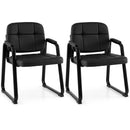 Waiting Room Guest Chairs Set of 4 Leather Office Reception Chairs by LJGDeals