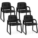 Waiting Room Guest Chairs Set of 4 Leather Office Reception Chairs by LJGDeals