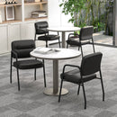 Waiting Room Guest Chair Set of 2 with Mixed PU Leather and Integrated Armrests-Black by LJGDeals