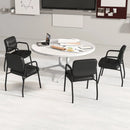 Waiting Room Guest Chair Set of 2 with Mixed PU Leather and Integrated Armrests-Black by LJGDeals