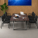 Waiting Room Guest Chair Set of 2 with Mixed PU Leather and Integrated Armrests-Black by LJGDeals