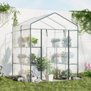Walk-in Greenhouse with 3 Tiers 8 Shelves PVC Cover Roll-up Zippered Door by LJGDeals