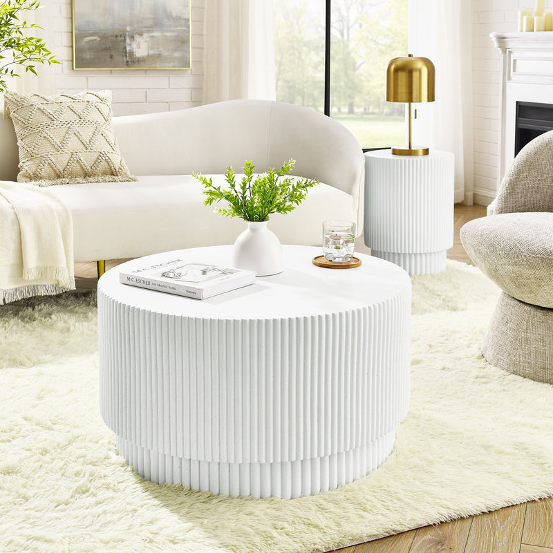 Walker Edison | Grooved Modern Coffee Table