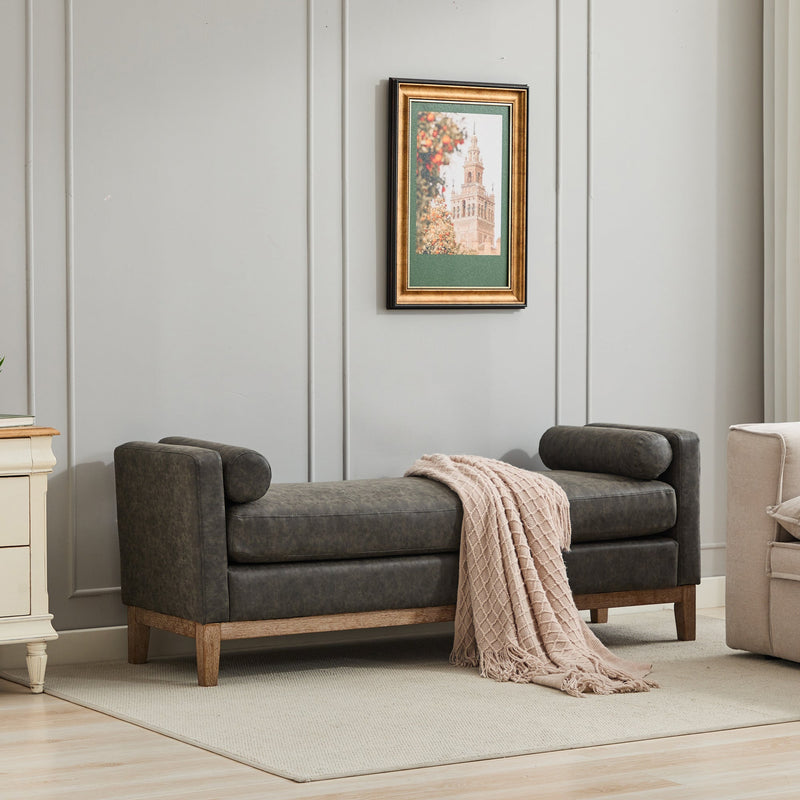 Walker Edison | Faux Leather Bench