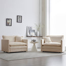 Walker Edison | Set of 2 Beige Chenille Cloud Accent Chairs