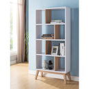 Walker Edison | Minimalist Two Tone Bookshelf Storage Cabinet