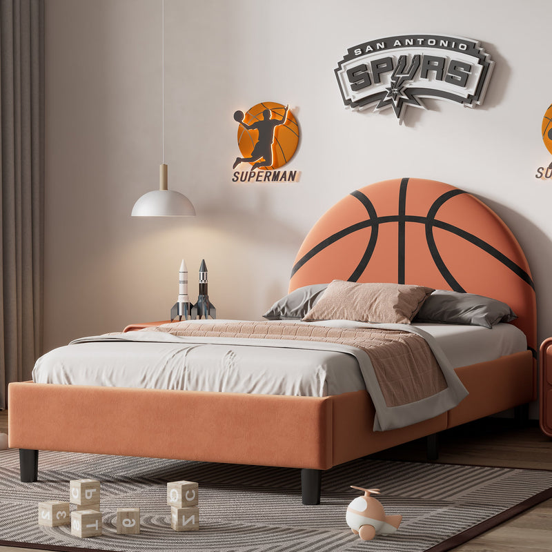 Walker Edison | Basketball Upholstered Twin Platform Bed