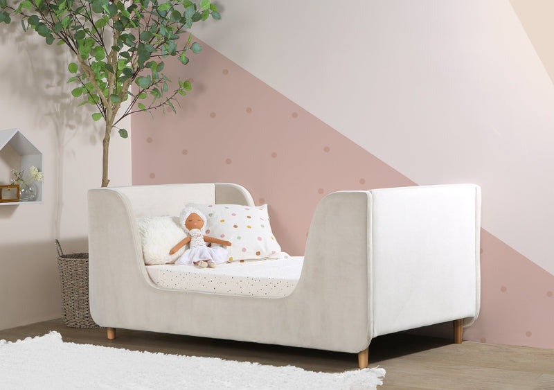 Walker Edison | Bodhi Upholstered Toddler Bed in Almond