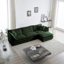 Walker Edison | Chenille Modular Cloud Couch with L-Shaped Sectional and Ottoman