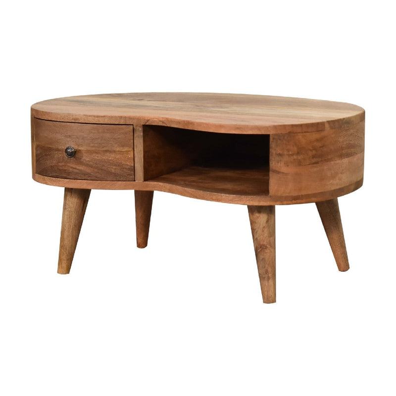 Walker Edison | Cloud Shape Mini Oak Coffee Table