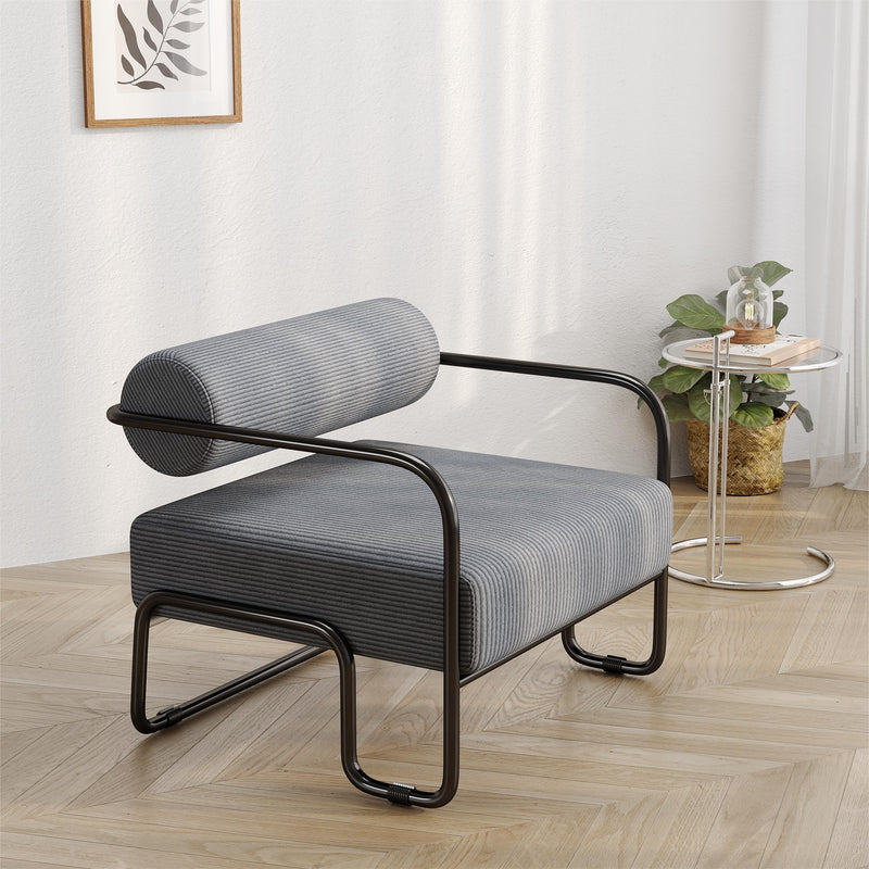 Walker Edison | Corduroy Contemporary Modern Iron Accent Chair