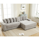 Walker Edison | Corduroy Right L-Shaped Sectional Cloud Couch