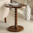 Walker Edison | Elevated Traditional Walnut Round Wooden Side Table