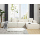 Walker Edison | Minimalist Terry Modular Couch with Right L-shaped Sectional