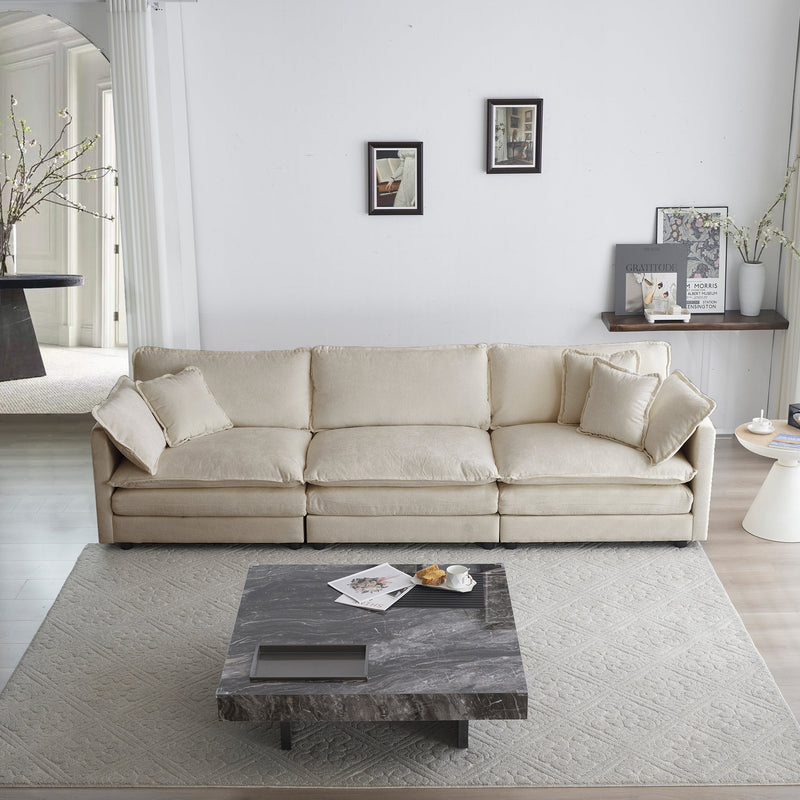 Walker Edison | Modern Chenille 3-Seater Cloud Couch