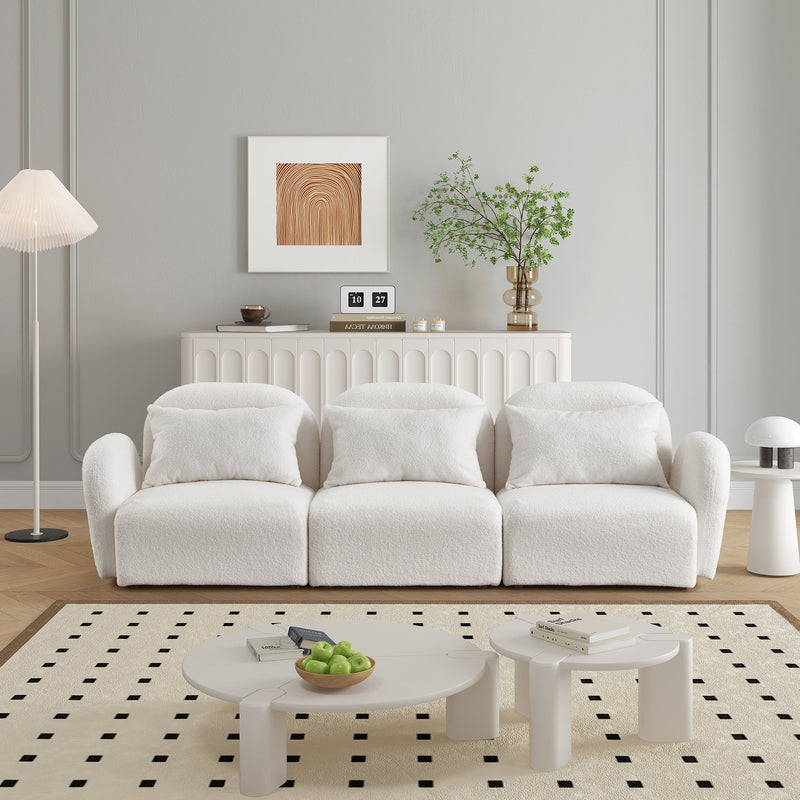 Walker Edison | Modern Teddy Cloud Three Seater Couch