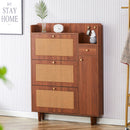 Walker Edison | Rattan Modern Minimalist Entryway Storage Cabinet