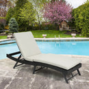 Walker Edison | Outdoor Wicker Lounge Adjustable Chair