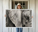 Wall Art Animal Canvas Print Close Taken Elephant with Big by MyGreatCanvas | Canvas Wall Art Prints | Photo Prints & Wall Decor