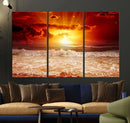 Wall Art Canvas Perfect Sunset Turns Colour of Sea and Sky by MyGreatCanvas | Canvas Wall Art Prints | Photo Prints & Wall Decor