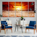 Wall Art Canvas Perfect Sunset Turns Colour of Sea and Sky by MyGreatCanvas | Canvas Wall Art Prints | Photo Prints & Wall Decor