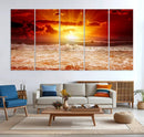 Wall Art Canvas Perfect Sunset Turns Colour of Sea and Sky by MyGreatCanvas | Canvas Wall Art Prints | Photo Prints & Wall Decor