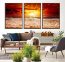 Wall Art Canvas Perfect Sunset Turns Colour of Sea and Sky by MyGreatCanvas | Canvas Wall Art Prints | Photo Prints & Wall Decor