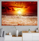 Wall Art Canvas Perfect Sunset Turns Colour of Sea and Sky by MyGreatCanvas | Canvas Wall Art Prints | Photo Prints & Wall Decor