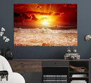 Wall Art Canvas Perfect Sunset Turns Colour of Sea and Sky by MyGreatCanvas | Canvas Wall Art Prints | Photo Prints & Wall Decor