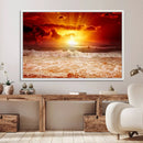 Wall Art Canvas Perfect Sunset Turns Colour of Sea and Sky by MyGreatCanvas | Canvas Wall Art Prints | Photo Prints & Wall Decor