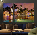 Wall Art MIAMI Canvas Print Miami Skyline with Palms by MyGreatCanvas | Canvas Wall Art Prints | Photo Prints & Wall Decor