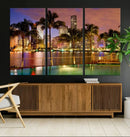 Wall Art MIAMI Canvas Print Miami Skyline with Palms by MyGreatCanvas | Canvas Wall Art Prints | Photo Prints & Wall Decor