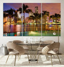 Wall Art MIAMI Canvas Print Miami Skyline with Palms by MyGreatCanvas | Canvas Wall Art Prints | Photo Prints & Wall Decor