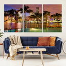 Wall Art MIAMI Canvas Print Miami Skyline with Palms by MyGreatCanvas | Canvas Wall Art Prints | Photo Prints & Wall Decor