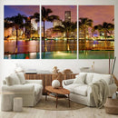 Wall Art MIAMI Canvas Print Miami Skyline with Palms by MyGreatCanvas | Canvas Wall Art Prints | Photo Prints & Wall Decor