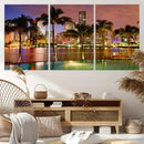 Wall Art MIAMI Canvas Print Miami Skyline with Palms by MyGreatCanvas | Canvas Wall Art Prints | Photo Prints & Wall Decor