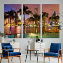 Wall Art MIAMI Canvas Print Miami Skyline with Palms by MyGreatCanvas | Canvas Wall Art Prints | Photo Prints & Wall Decor