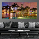 Wall Art MIAMI Canvas Print Miami Skyline with Palms by MyGreatCanvas | Canvas Wall Art Prints | Photo Prints & Wall Decor