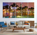 Wall Art MIAMI Canvas Print Miami Skyline with Palms by MyGreatCanvas | Canvas Wall Art Prints | Photo Prints & Wall Decor