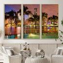 Wall Art MIAMI Canvas Print Miami Skyline with Palms by MyGreatCanvas | Canvas Wall Art Prints | Photo Prints & Wall Decor