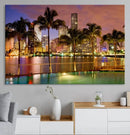 Wall Art MIAMI Canvas Print Miami Skyline with Palms by MyGreatCanvas | Canvas Wall Art Prints | Photo Prints & Wall Decor
