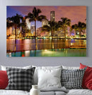 Wall Art MIAMI Canvas Print Miami Skyline with Palms by MyGreatCanvas | Canvas Wall Art Prints | Photo Prints & Wall Decor
