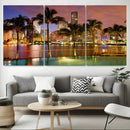 Wall Art MIAMI Canvas Print Miami Skyline with Palms by MyGreatCanvas | Canvas Wall Art Prints | Photo Prints & Wall Decor
