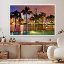 Wall Art MIAMI Canvas Print Miami Skyline with Palms by MyGreatCanvas | Canvas Wall Art Prints | Photo Prints & Wall Decor