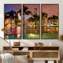 Wall Art MIAMI Canvas Print Miami Skyline with Palms by MyGreatCanvas | Canvas Wall Art Prints | Photo Prints & Wall Decor
