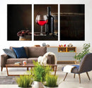 Wall Art Red Wine Bottle and Tun Canvas Print by MyGreatCanvas | Canvas Wall Art Prints | Photo Prints & Wall Decor